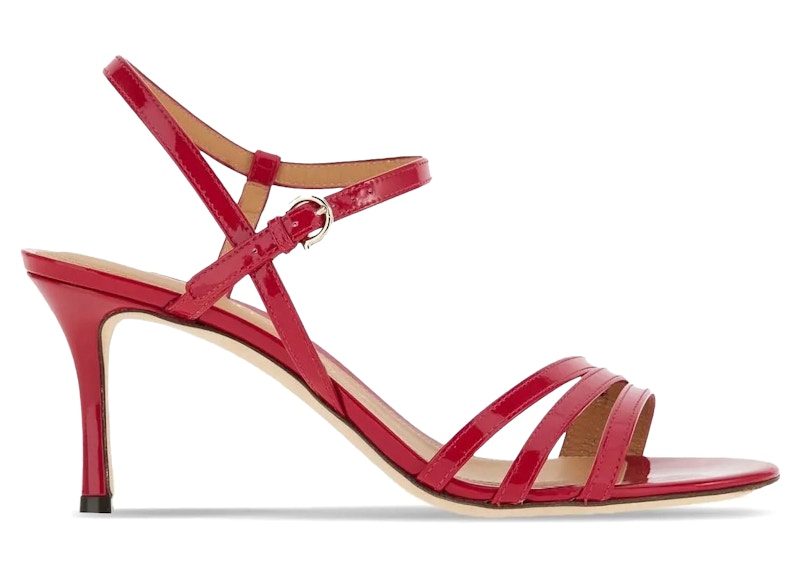 Ferragamo High-Shine Finish 70mm Sandals Red (Women's)