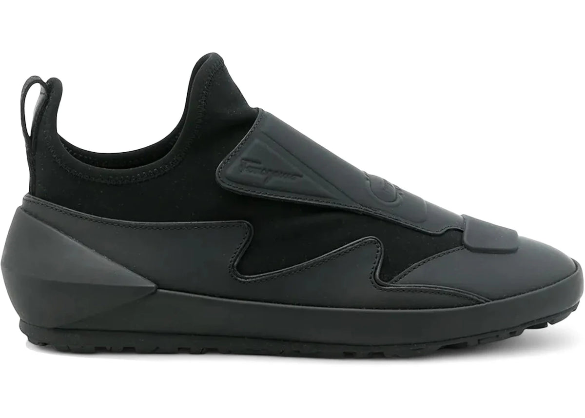 Ferragamo Leather Sock Style Sneakers Black (Women's)