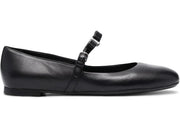 Ferragamo Lizz Leather Ballerina Shoes Black (Women's)