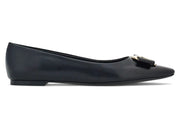 Ferragamo New Vara-Bow Lambskin Ballerina Shoes Black (Women's)