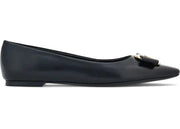 Ferragamo New Vara-Bow Lambskin Ballerina Shoes Black (Women's)