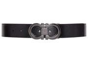 Ferragamo Reversible And Adjustable Gancini Belt Black/Auburn