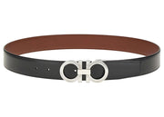 Ferragamo Reversible And Adjustable Gancini Belt Black/Big Sur Soil