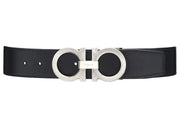 Ferragamo Reversible And Adjustable Gancini Belt Black/Big Sur Soil