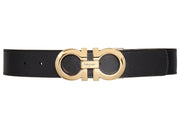 Ferragamo Reversible And Adjustable Gancini Belt Black/Ultra Marine