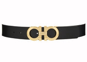 Ferragamo Reversible And Adjustable Gancini Belt 675542 586940 Black/Dark Brown
