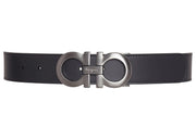 Ferragamo Reversible And Adjustable Gancini Belt 675542 464231 Black/Dark Brown