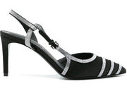 Ferragamo Rhinestone Sling-Back Pumps Black (Women's)