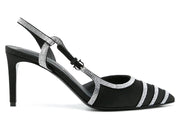 Ferragamo Rhinestone Sling-Back Pumps Black (Women's)