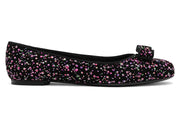 Ferragamo Varina Leather Ballerina Shoes Black Multi (Women's)