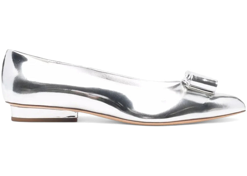 Ferragamo Viva Bow Ballerina Shoes Gray (Women's)