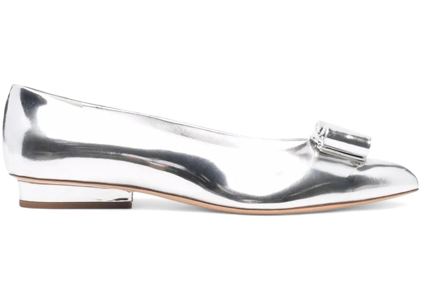 Ferragamo Viva Bow Ballerina Shoes Gray (Women's)