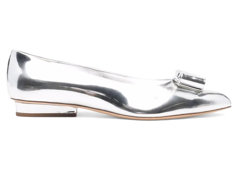 Ferragamo Viva Bow Ballerina Shoes Gray (Women's)