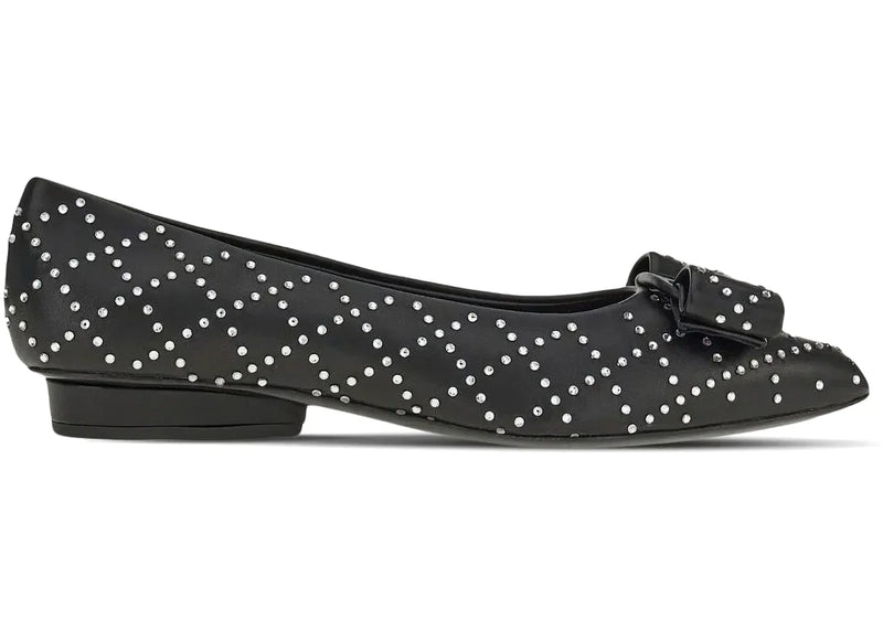 Ferragamo Viva Rhinestone-Embellished Ballet Flats Black (Women's)