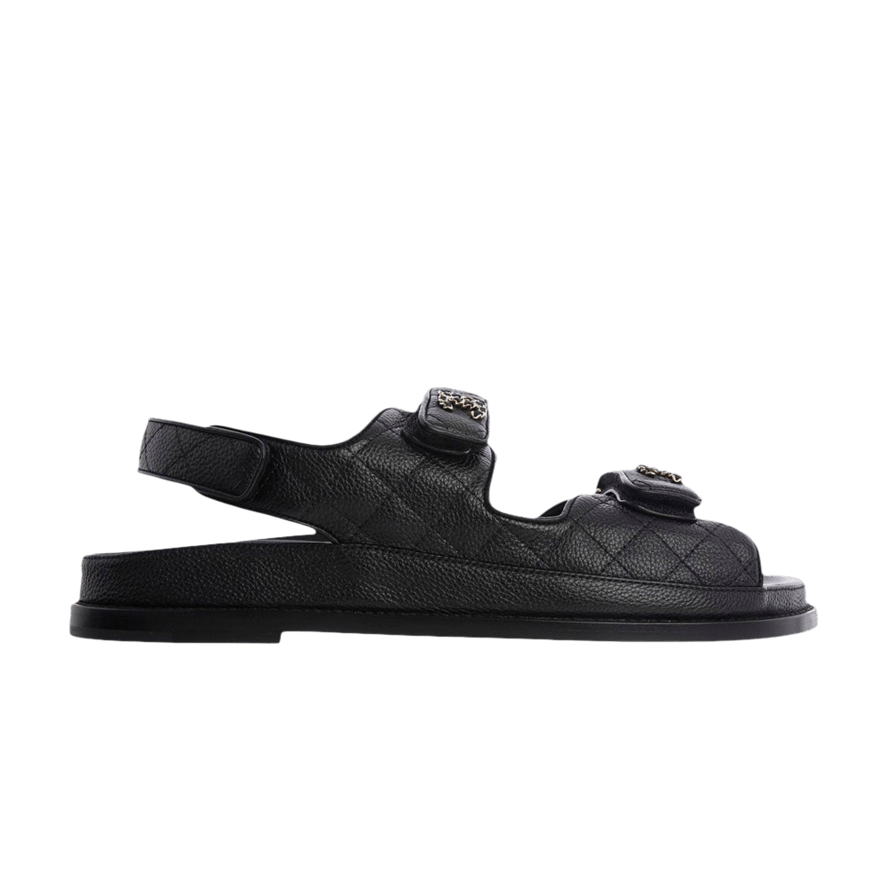 Chanel Quilted Dad Sandal Black Leather