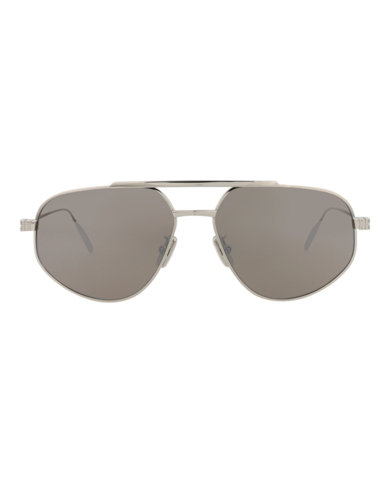 Givenchy Aviator-Frame Metal Sunglasses Palladium Palladium Silver (GV40058U-57-16G)