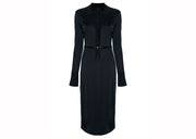 Givenchy Belted Polo-Collar Midi Dress Navy Blue