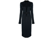 Givenchy Belted Polo-Collar Midi Dress Navy Blue