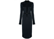 Givenchy Belted Polo-Collar Midi Dress Navy Blue