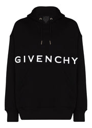 Givenchy Front Logo Heavy Brushed Hoodie Black
