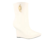Givenchy G-Lock Leather Wedge Boots Ivory (Women's)