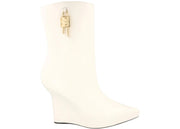 Givenchy G-Lock Leather Wedge Boots Ivory (Women's)