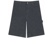 Givenchy Monogram 4G Logo Denim Shorts Charcoal
