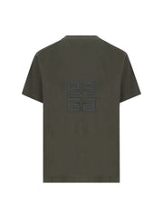 Givenchy Oversized Embroidered Logo T-Shirt Greyish Green
