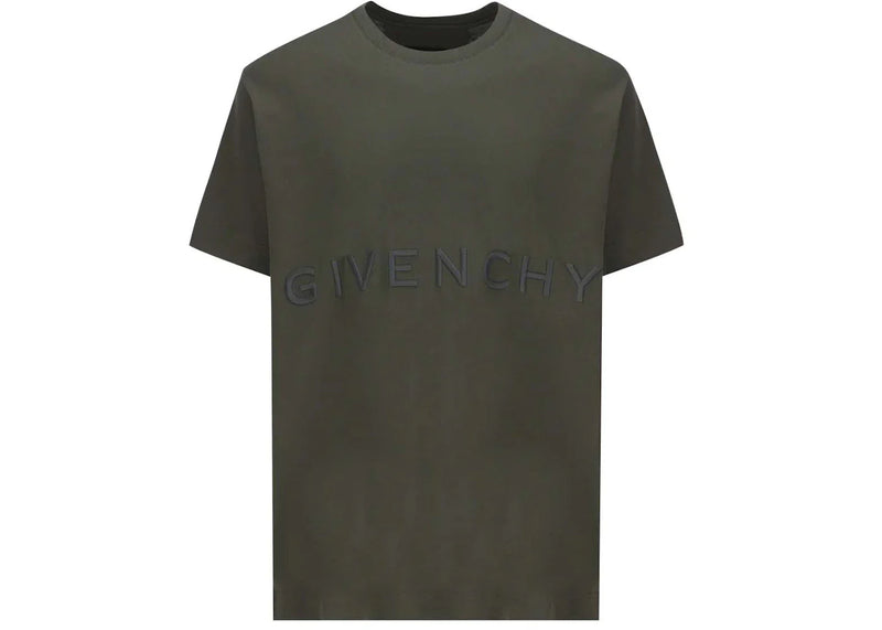 Givenchy Oversized Embroidered Logo T-Shirt Greyish Green