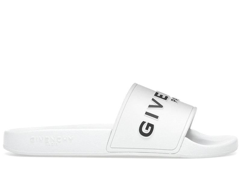 Givenchy Paris Flat Sandals White Black