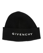Givenchy Ribbed Embroidered Logo Beanie Black/White