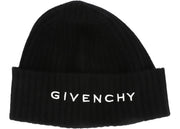 Givenchy Ribbed Embroidered Logo Beanie Black/White