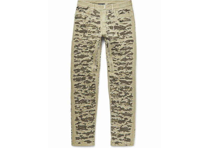 Givenchy Slim-Fit Distressed Jeans Green