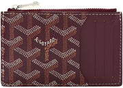 Goyard Bourbon Zipped Card Holder Burgundy