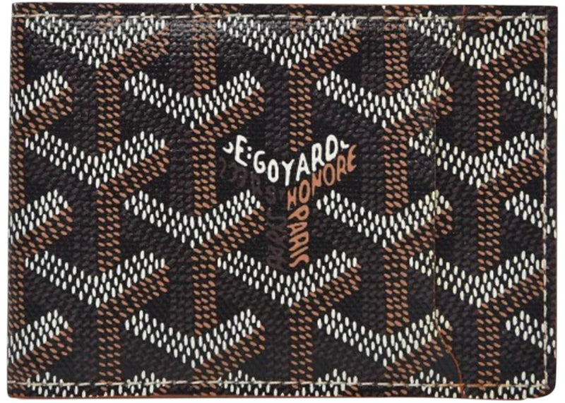Goyard Slot Wallet Victoire Companion Goyardine Black Tan
