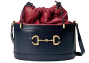 Gucci 1955 Horsebit Bucket Bag Small Blue/Red