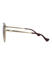 Gucci Aviator-Frame Metal Sunglasses Gold Gold Brown (GG1088S-30012964-002)