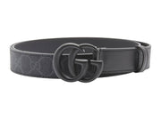 Gucci GG Supreme Black Buckle Belt Black