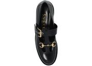 Gucci Horsebit Leather Loafers Black Womens