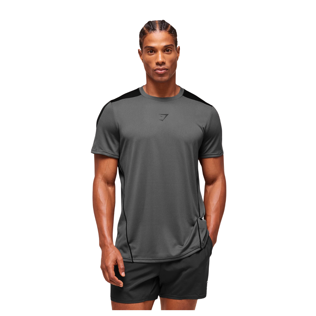 Gymshark Arrival Block T-Shirt Dark Grey