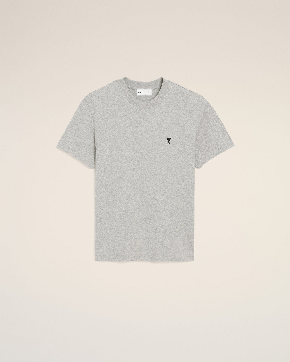 AmiParis Grey Cotton Contrasted Adc T-Shirt