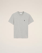 AmiParis Grey Cotton Contrasted Adc T-Shirt