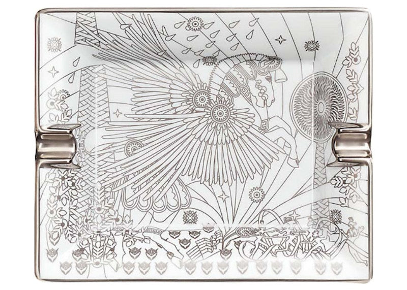 Hermes Ashtray La Source De Pegase Platine/White