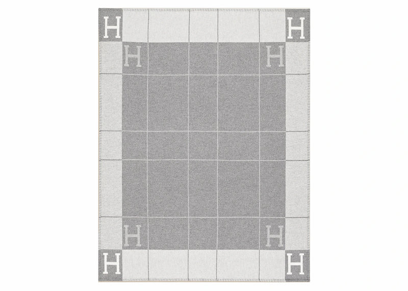 Hermes Avalon III Throw Blanket Ecru/Gris Clair