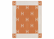 Hermes Avalon Throw Blanket Ecru/Potiron
