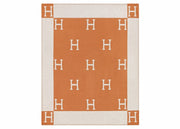 Hermes Avalon Throw Blanket Ecru/Potiron