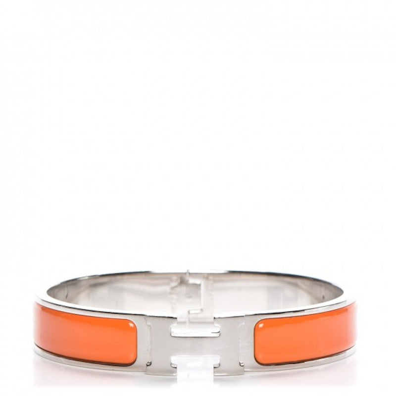 Hermes Bracelet Narrow Clic Clac H Enamel GM Orange