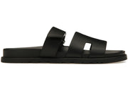 Hermes Chypre Sandal Noir Calfskin Leather (M)