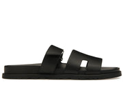 Hermes Chypre Sandal Noir Calfskin Leather (M)