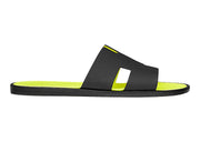 Hermes Izmir Sandal Noir Jaune Fluo Epsom Leather